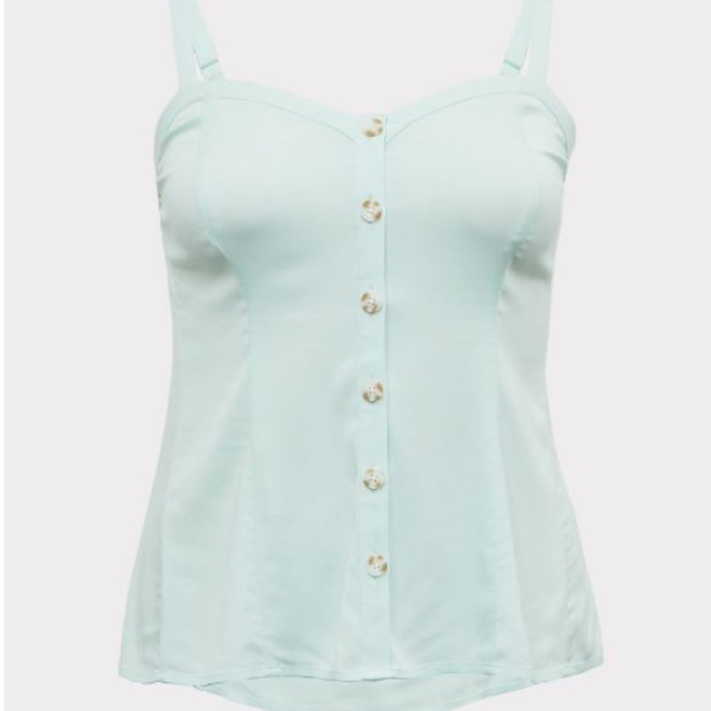 MINT BLUE CHALLIS FIT & FLARE MIDI CAMI torrid 0